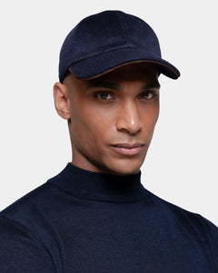 Cappellino da Baseball tinta unita Blu 100% Puro Cashmere | Filatori