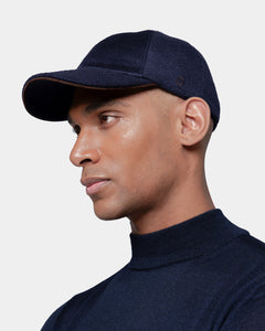 Cappellino da Baseball tinta unita Blu 100% Puro Cashmere | Filatori