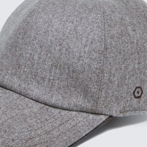 Sand Melange Baseball Cap in Water-Repellent Wool  | Filatori