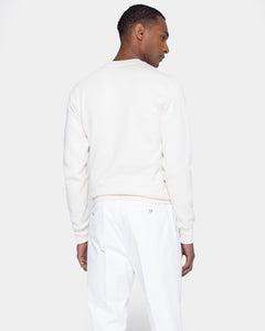 Natural White Crewneck sweatshirt in Cotton Cashmere | Filatori