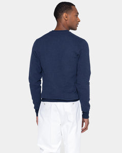 Felpa girocollo Blu Melange Cotone Cashmere | Filatori