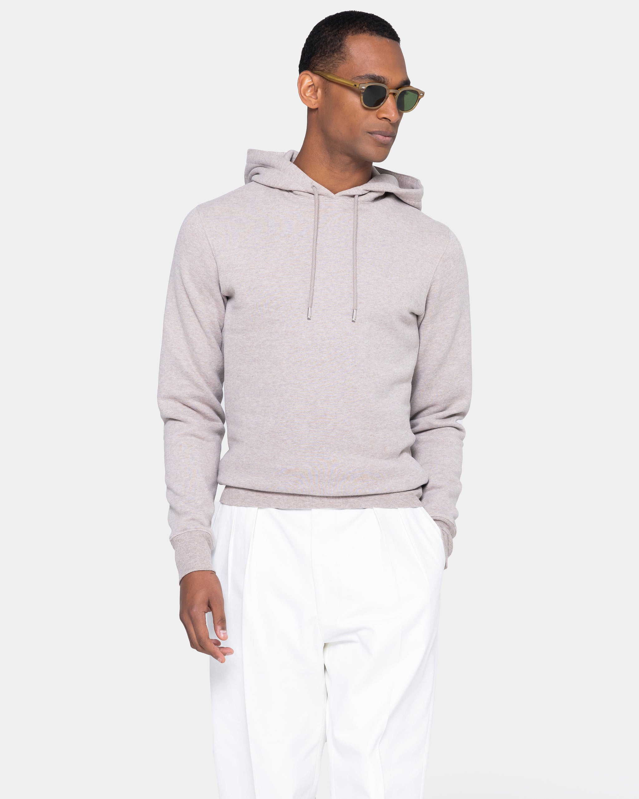 Sand Melange Hoodie in Cotton Cashmere | Filatori