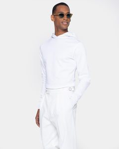 White Hoodie in double jersey Compact Cotton | Filatori