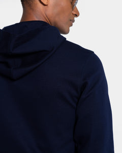 Blue Hoodie in double jersey Compact Cotton | Filatori