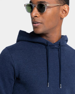 Blue Melange Hoodie in Cotton Cashmere | Filatori