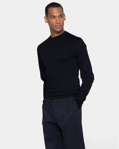 Black Crewneck sweatshirt in double jersey Compact Cotton | Filatori