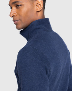 Blue Melange Half zip sweatshirt in Cotton Cashmere | Filatori