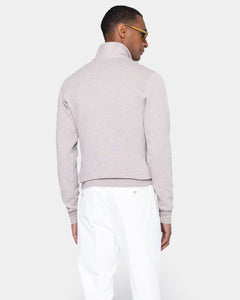 Felpa Mezza Zip Sabbia Melange Cotone Cashmere | Filatori