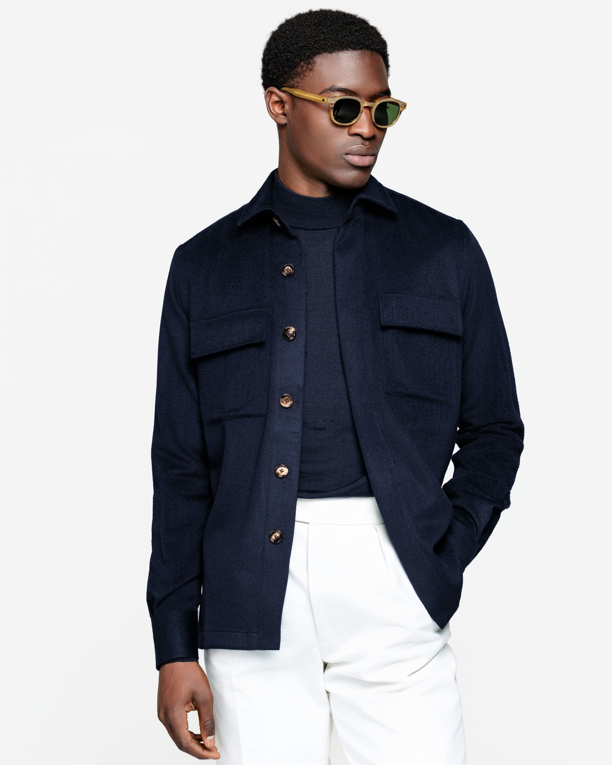 Overshirt in Blue 100% Baby Camel | Filatori 