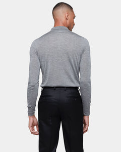 Grey Long Sleeved Polo Knitwear in Cashmere Mulberry Silk | Filatori