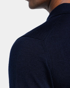 Blue Long Sleeved Polo Knitwear in Cashmere Mulberry Silk | Filatori