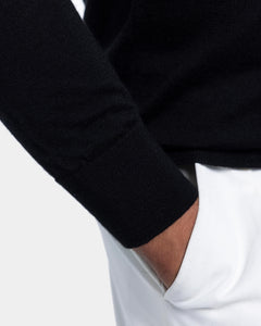 Black Long Sleeved Polo Knitwear in Cashmere Mulberry Silk | Filatori