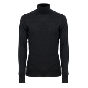 Maglia manica lunga Dolcevita Nero Lana Merino Extra Fine Cashwool® | Filatori