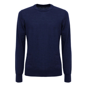 Maglia manica lunga girocollo Blu Lana Merino Extra Fine Cashwool® | Filatori