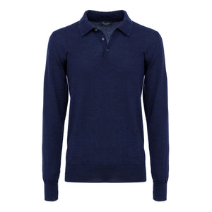 Maglia manica lunga Polo Blu Lana Merino Extra Fine Cashwool® | Filatori