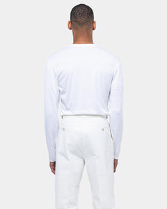 White Soft Long Sleeved T-Shirt Silk Cotton | Filatori 