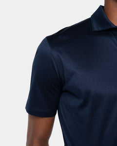 Polo senza bottoni manica corta tinta unita Blu 100% Cotone egiziano | Filatori