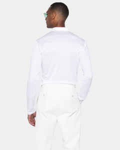 White Long Sleeve Half Zip Polo 100% Egyptian Cotton | Filatori