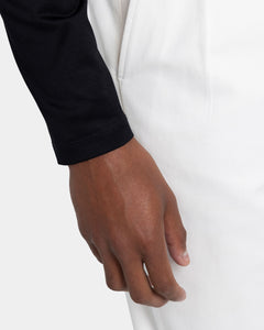 Black Long Sleeve Half Zip Polo 100% Egyptian Cotton | Filatori