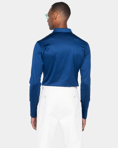 Blue Marine Long Sleeve Half Zip Polo 100% Egyptian Cotton | Filatori