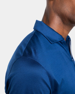 Blue Marine Short Sleeve Half Zip Polo 100% Egyptian Cotton | Filatori