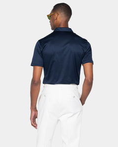 Blue Short Sleeve Half Zip Polo 100% Egyptian Cotton | Filatori