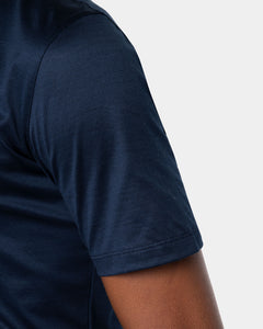 Blue Short Sleeve Half Zip Polo 100% Egyptian Cotton | Filatori