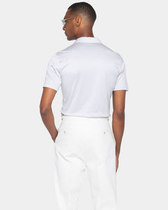 Polo mezza zip manica corta tinta unita Grigio perla 100% Cotone egiziano | Filatori