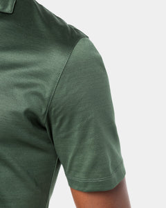 Military Green Short Sleeve Half Zip Polo 100% Egyptian Cotton | Filatori