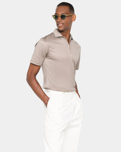 Polo mezza zip manica corta tinta unita Talpa 100% Cotone egiziano | Filatori