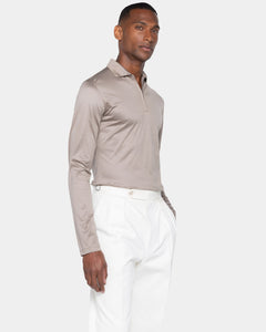 Polo mezza zip manica lunga tinta unita Talpa 100% Cotone egiziano | Filatori