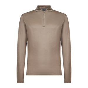 Polo mezza zip manica lunga tinta unita Talpa 100% Cotone egiziano | Filatori