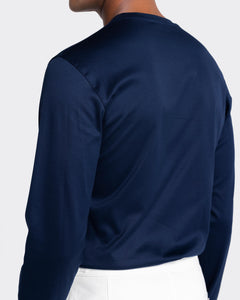 Blue Long Sleeve T-Shirt 100% Ultra-fine Supima Cotton | Filatori 