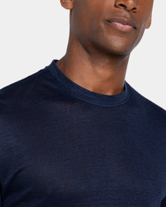 T shirt manica corta tinta unita Blu 100% Masters of Linen | Filatori