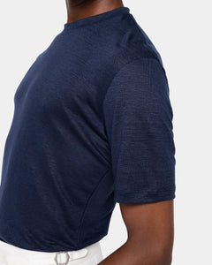 T shirt manica corta tinta unita Blu 100% Masters of Linen | Filatori
