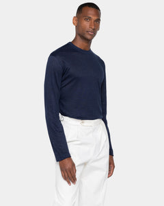 Blue Long Sleeve T-Shirt 100% Masters of Linen | Filatori 