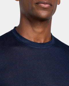 Blue Long Sleeve T-Shirt 100% Masters of Linen | Filatori 