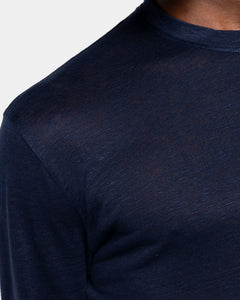 Blue Long Sleeve T-Shirt 100% Masters of Linen | Filatori 