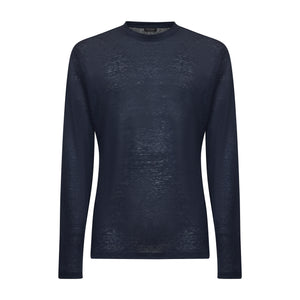 Blue Long Sleeve T-Shirt 100% Masters of Linen | Filatori 