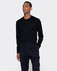 Black Long Sleeve T-Shirt 100% Ultra-fine Supima Cotton | Filatori 