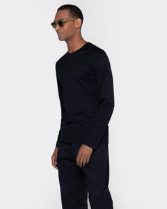 Black Long Sleeve T-Shirt 100% Egyptian Cotton | Filatori 