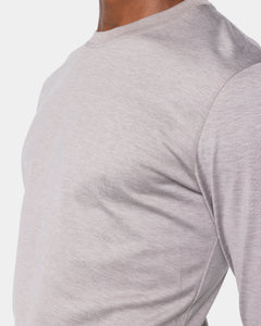 Sand Melange Soft Long Sleeved T-Shirt Silk Cotton | Filatori 