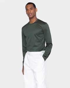 Military green Long Sleeve T-Shirt 100% Egyptian Cotton | Filatori 