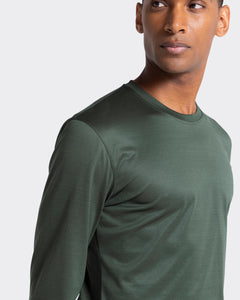 Military green Long Sleeve T-Shirt 100% Egyptian Cotton | Filatori 