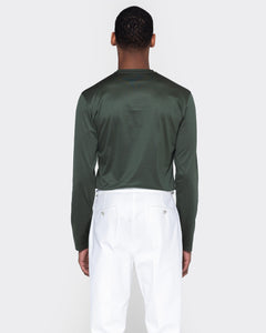 Military green Long Sleeve T-Shirt 100% Egyptian Cotton | Filatori 